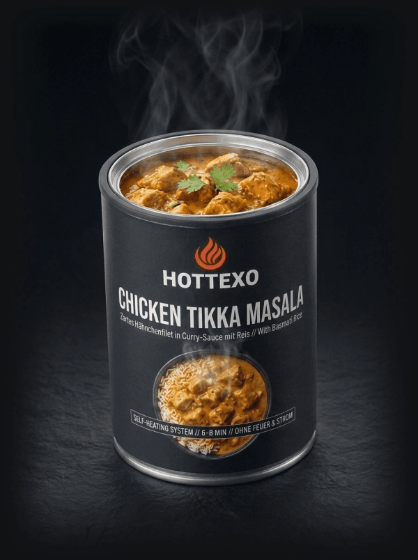 Hottexo Zweischalige Dosenarchitektur mit Chicken Tikka Masala